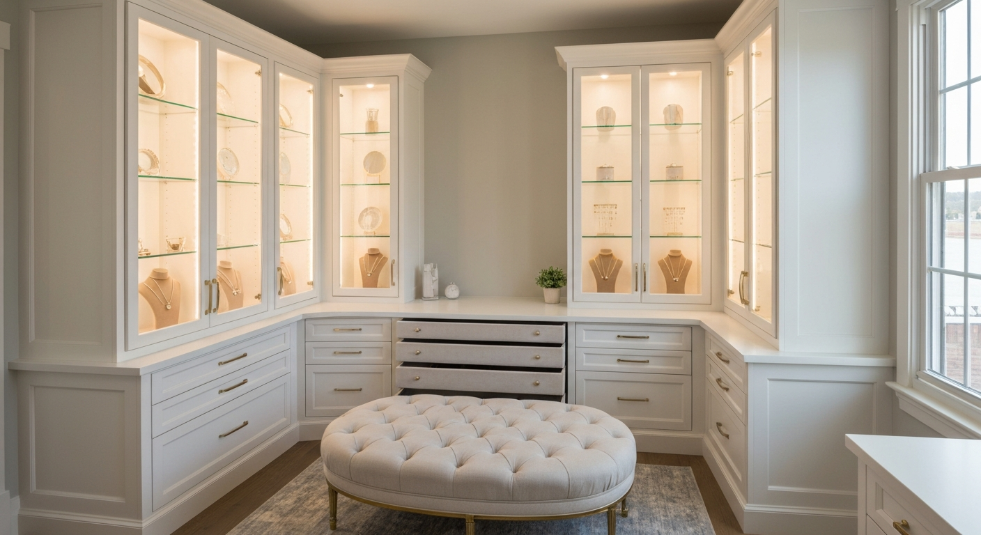 Bespoke Luxury Dressing Room Designs: Elevating Master Suite Walk-In Closets in Charlotte Homes