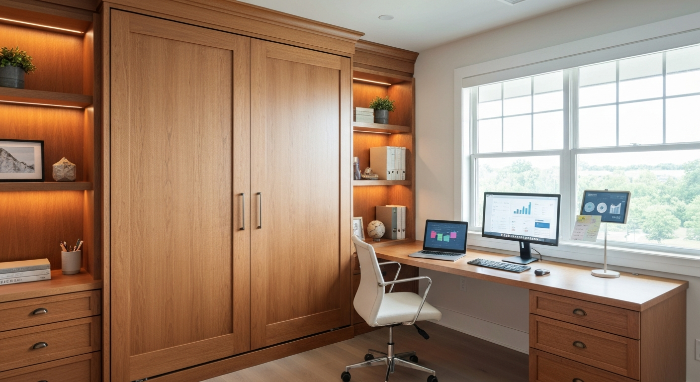 Custom Murphy Beds with Built-In Storage & Desk Systems: Elevating Dual-Purpose Rooms in Charlotte Homes