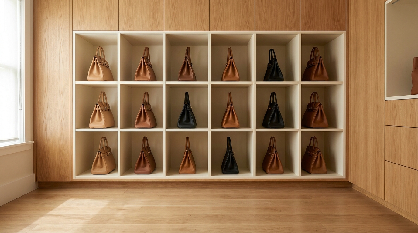 Closet Handbag Storage: Cubbies, Pegs, and Covers