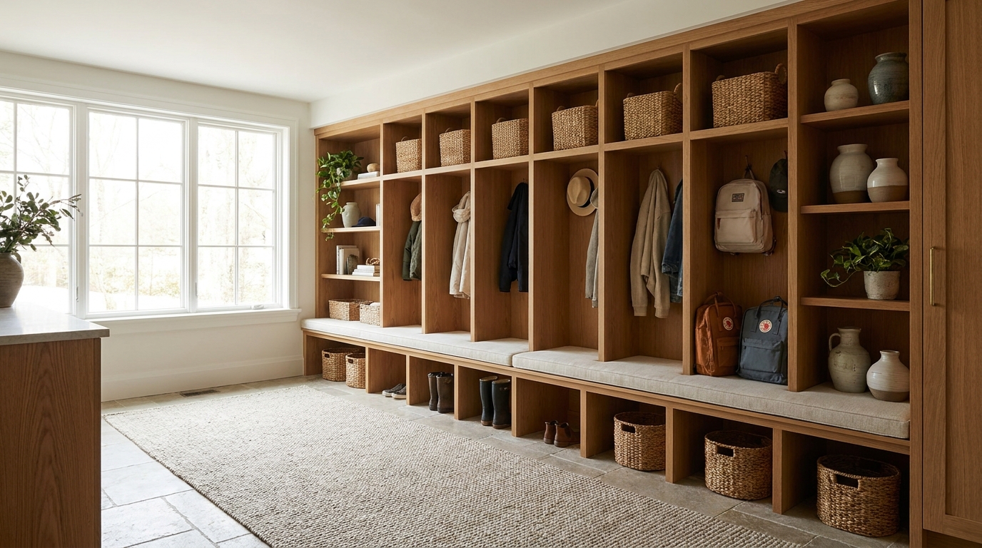 Mudroom Cubbies: One Per Person, Separate Wet Zone