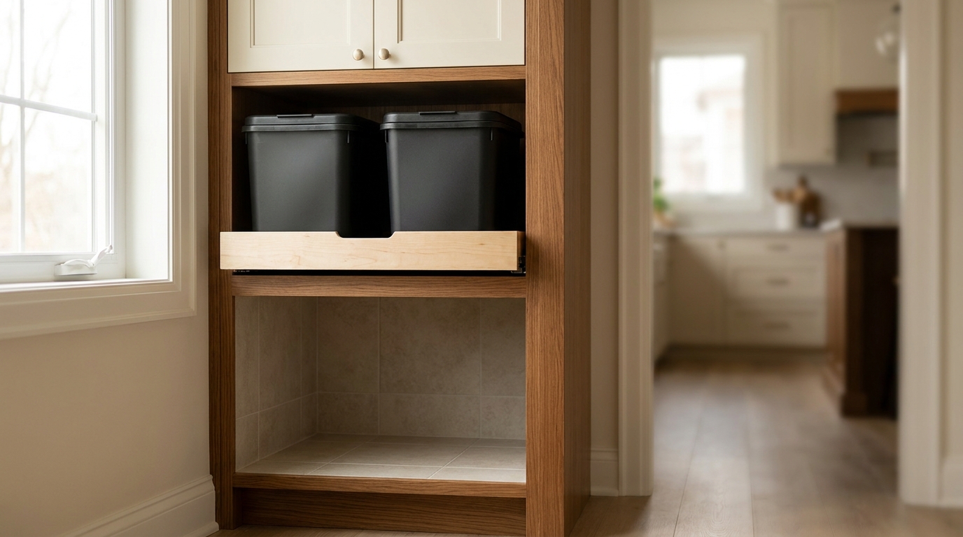 Pet Supply Storage: Sealed Bins Off the Kitchen Floor