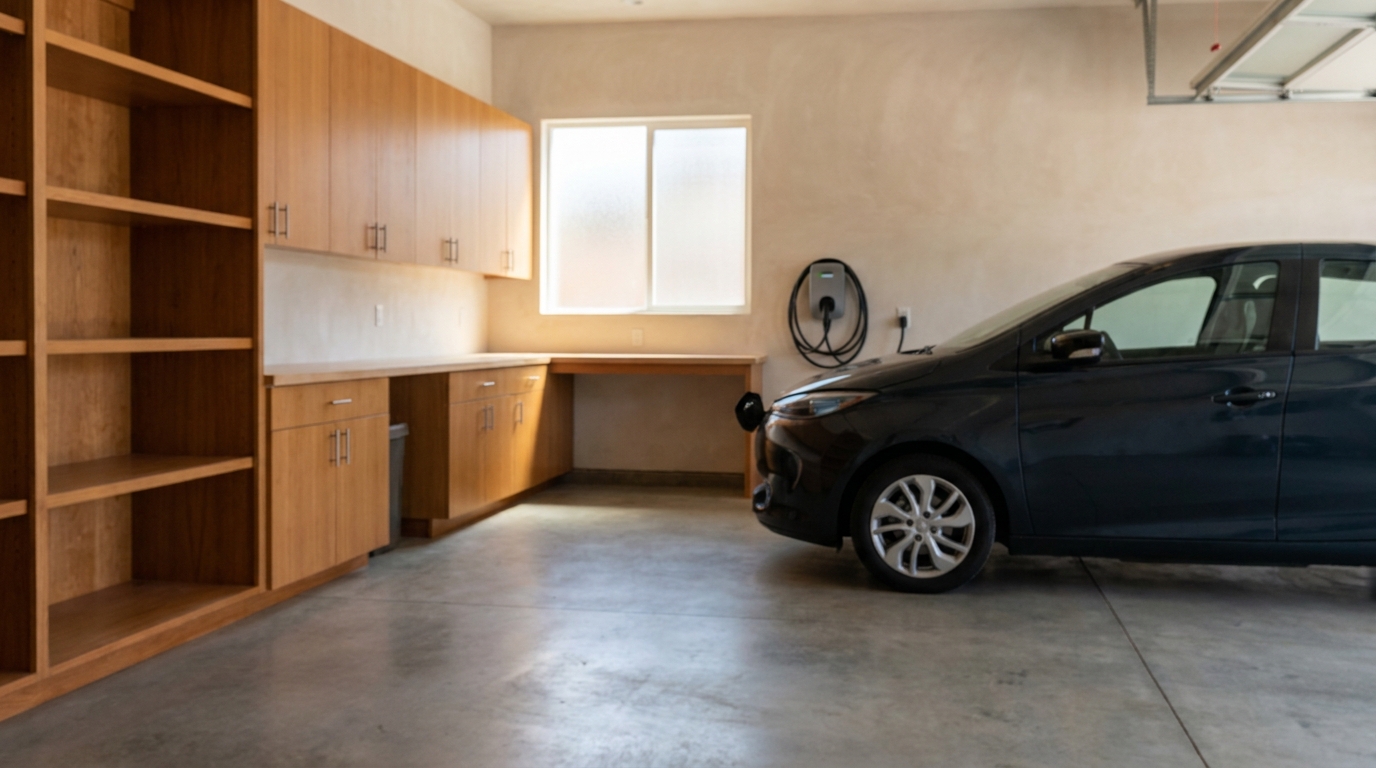 Garage Cabinet Clearance for Charger and Driver Door
