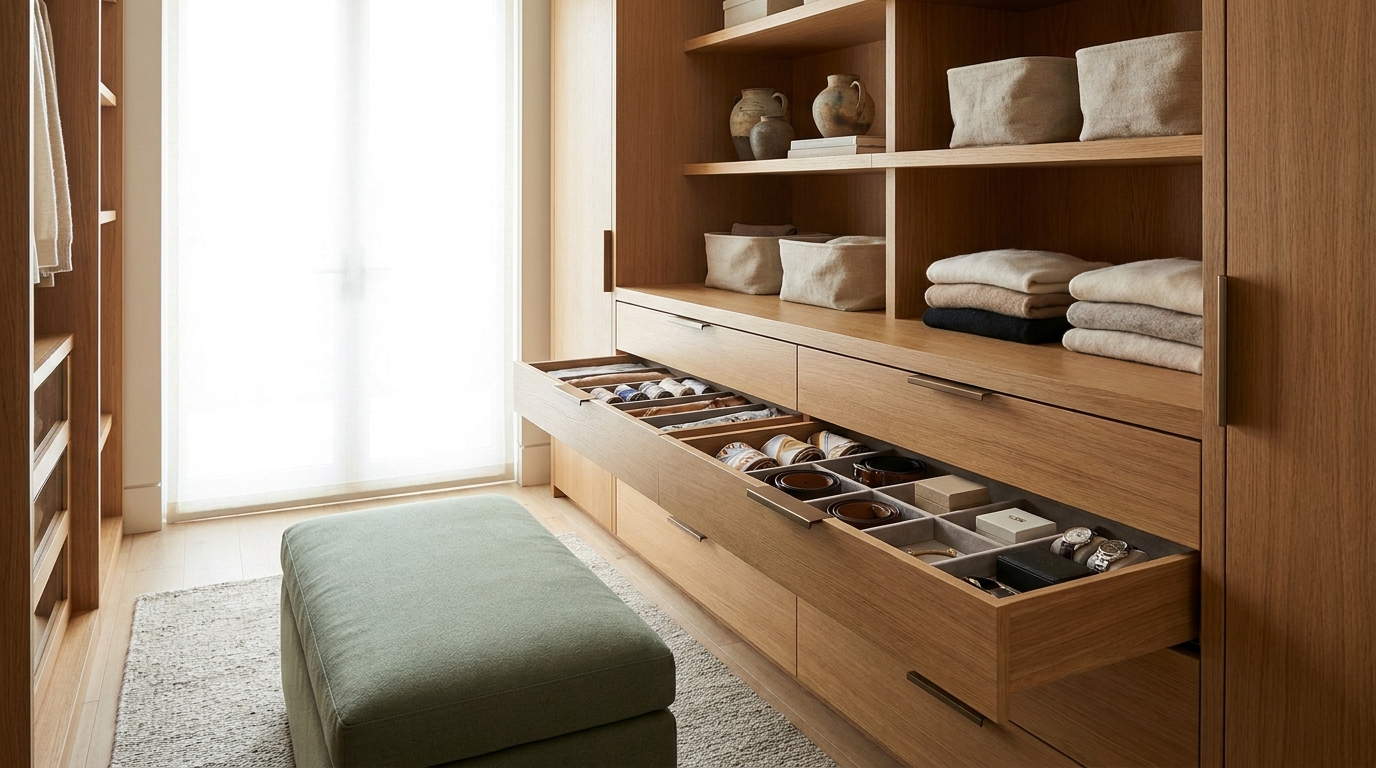 Custom Closet Drawers for Jewelry, Socks, and Smalls