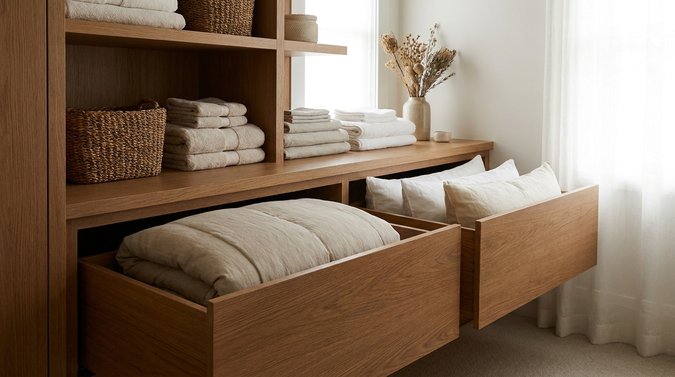 Bulky Bedding Storage Drawers for King Duvets