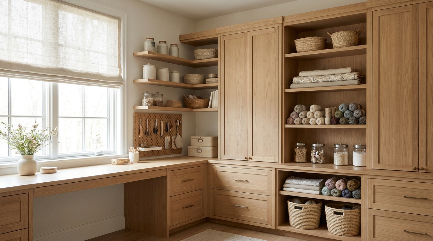 Craft Room Storage That Keeps the Work Surface Clear