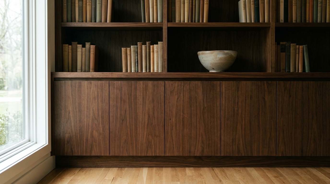 Bookcase built-in storage for a room without a TV